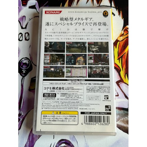 Metal Gear Acid - The Best - Jaquette reversible - PSP