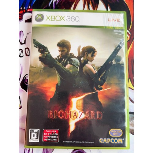 Jaquette jeu BioHazard 5 / Resident Evil 5 - Xbox 360 - Version Japonaise